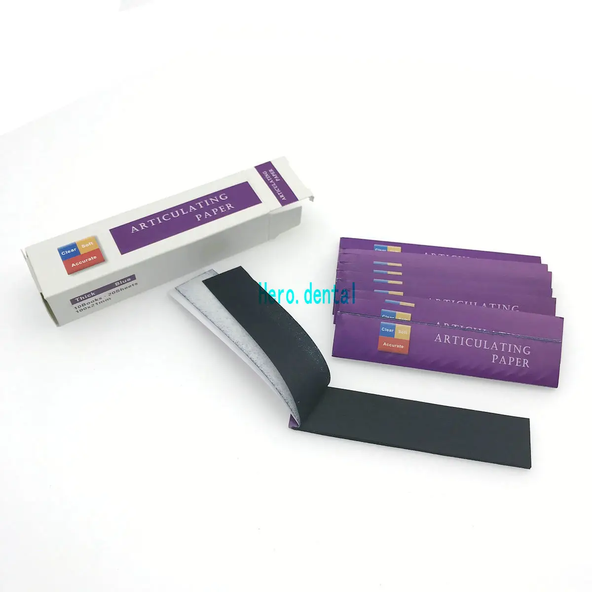 Стоматологическая Сочлененная бумага толстые синие полоски 20 листов/книга 10