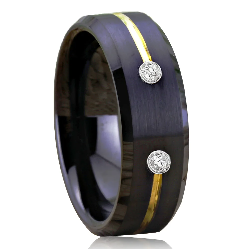 Обручальные кольца из карбида вольфрама 8 мм для мужчин и женщин черные с хорошей