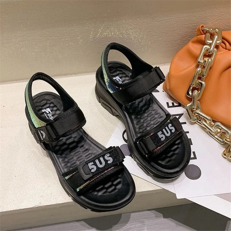 

Women's shoes 2021 summer new thick-soled increased casual sports breathable wild net red student sandals