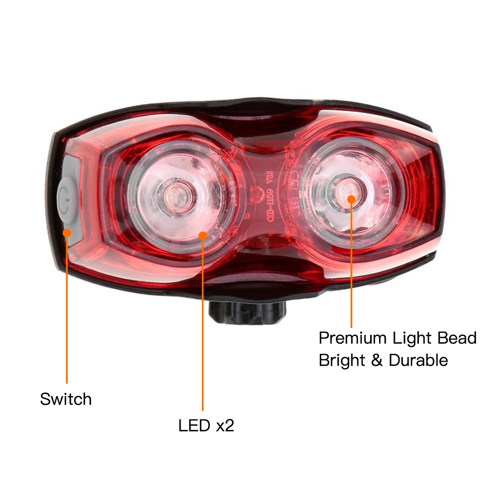 2 светодиодных яркого велосипедного хвоста мигающий задний светильник