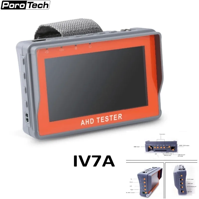 IV7A 4 3 дюймовый HD AHD CCTV тестер монитор 1080P тестирование аналоговой камеры PTZ UTP