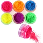 6 цветовнабор, неоновая пудра пигменты для теней, матовые минеральные Блестки для ногтей, набор косметики для макияжа, Сияющие тени для век