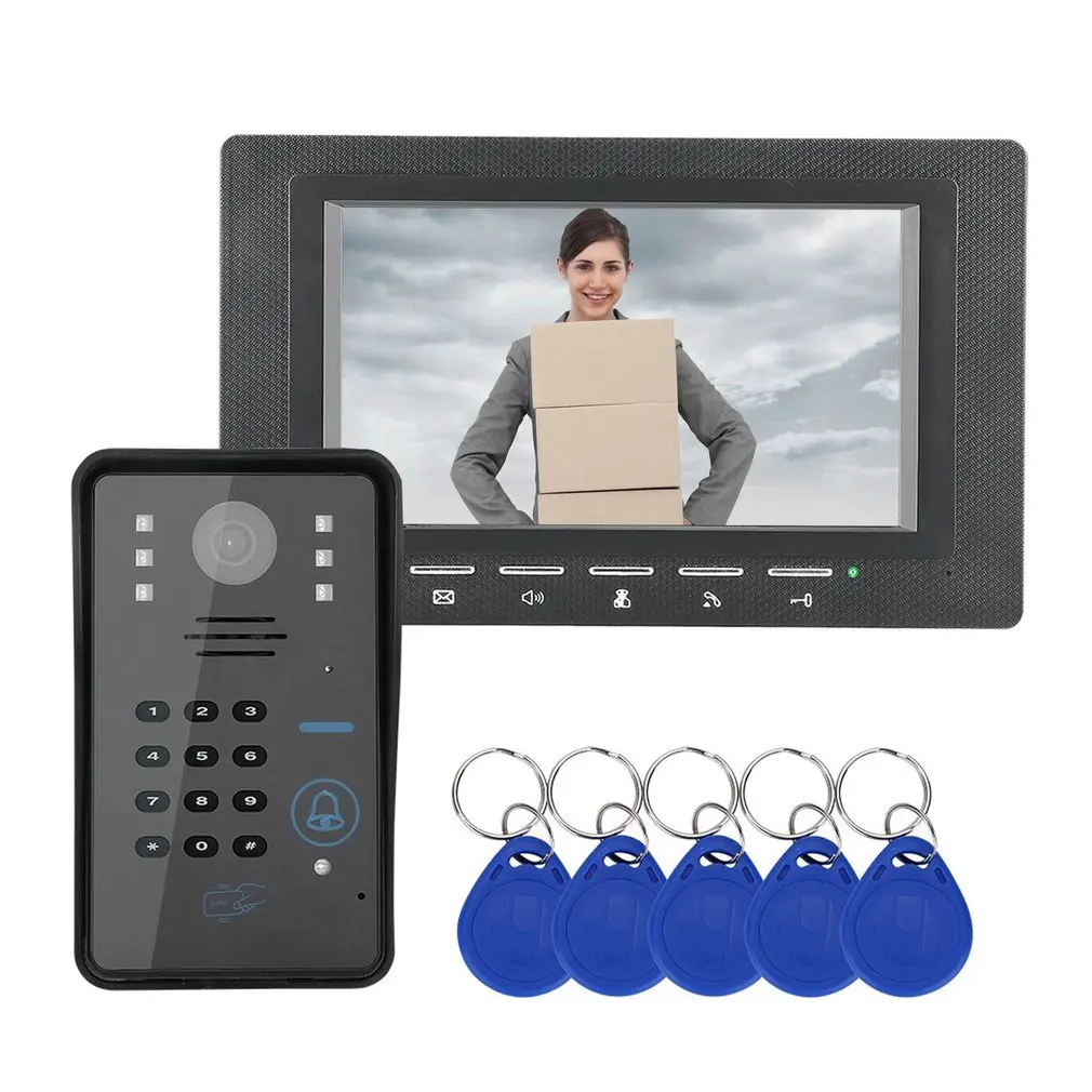 

7 inch RFID Password Monitor Video Door Phone Intercom Doorbell With IR Camera Night Vision 1000 TV Line Access Control System
