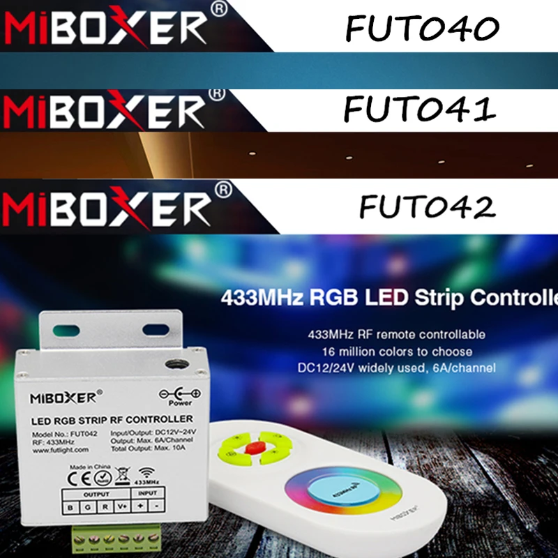 

Miboxer RF пульт дистанционного управления 433 МГц FUT040 FUT041 FUT042 двойной белый светодиодный диммер светодиодный RGB контроллер для светодиодный све...