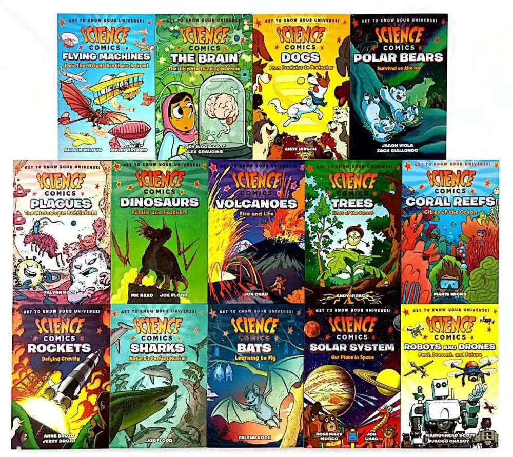 14 книг наука комикс на английском языке научно-популярной с принтом в виде