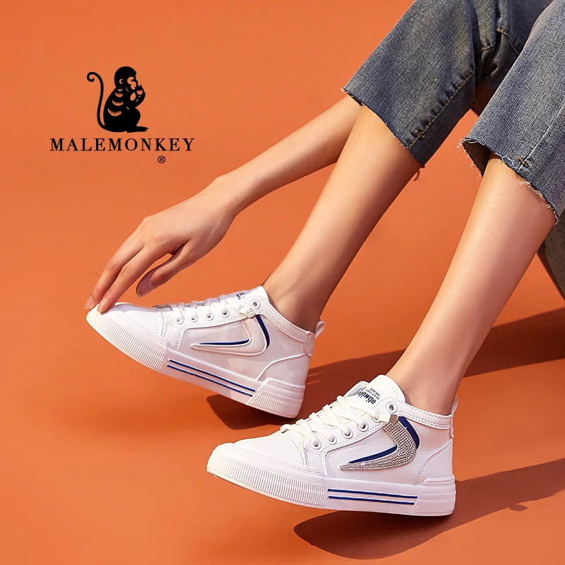

White High Top Sneakers Casual Women Shoes 2022 Fashion Autumn Outdoor Non-slip Comfortable Student Flat Shoes Zapatos De Mujer