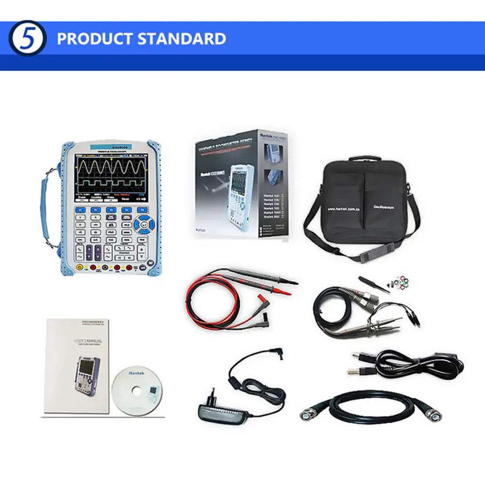Портативный портативный осциллограф цифровой мультиметр 2 канала 60 МГц 5 в 1