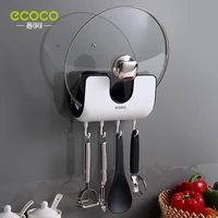 ecoco kitchen wall mounted non perforated storage rack household articles pot cover placement rack chopping board rack