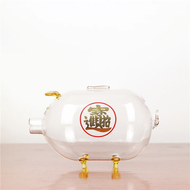 

Transparent Creative Piggy Bank Gold Pig Glass Paper Money Piggy Bank Coin Save Money Kids Gift Box Spaarpot Home Decor DJ60PB