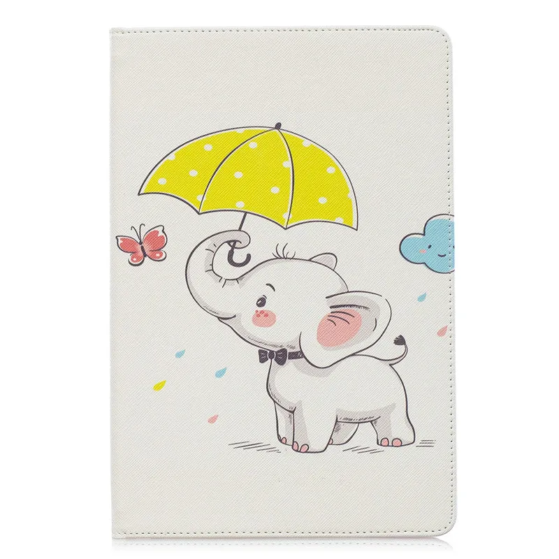 elephant umbrella Чехол для samsung Galaxy Tab A 10,1 SM-T515 T510, умный окрашенный кожаный чехол для планшета, Fundas для samsung Tab A 10,1+ ручка - Цвет: elephant umbrella