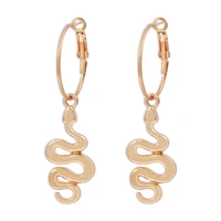 vintage snake shape golden dangle earrings for women girl retro drop earrings cute small object earring jewelry bijoux