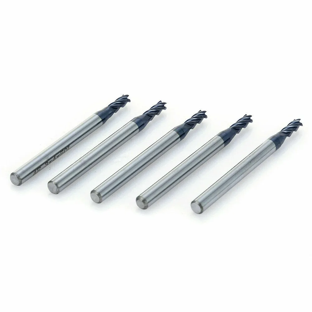 

2PCS Tungsten Carbide HRC45 4 Flutes End Mill 3MM Shank Milling Cutter Tool Set Abrasion Resistant Practical End Mill