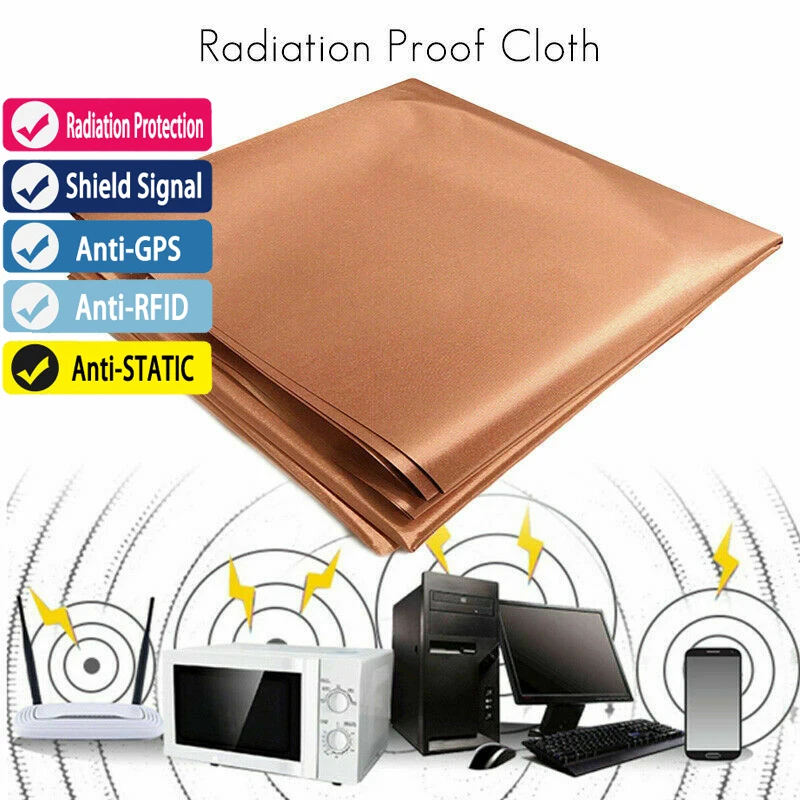 Antimagnetic Cloth Radiation Proff Fabric Emf Copper Shielding Fabric-Blocking Rfid Wifi Emi Emp Anti-Scanning Rfid 100*110Cm