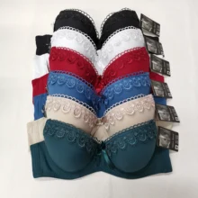 Lencería Sexy con Push Up para mujer, ropa interior de encaje, sujetador de copa completa, cómodo, Floral, Bralette íntimo con aros (3)