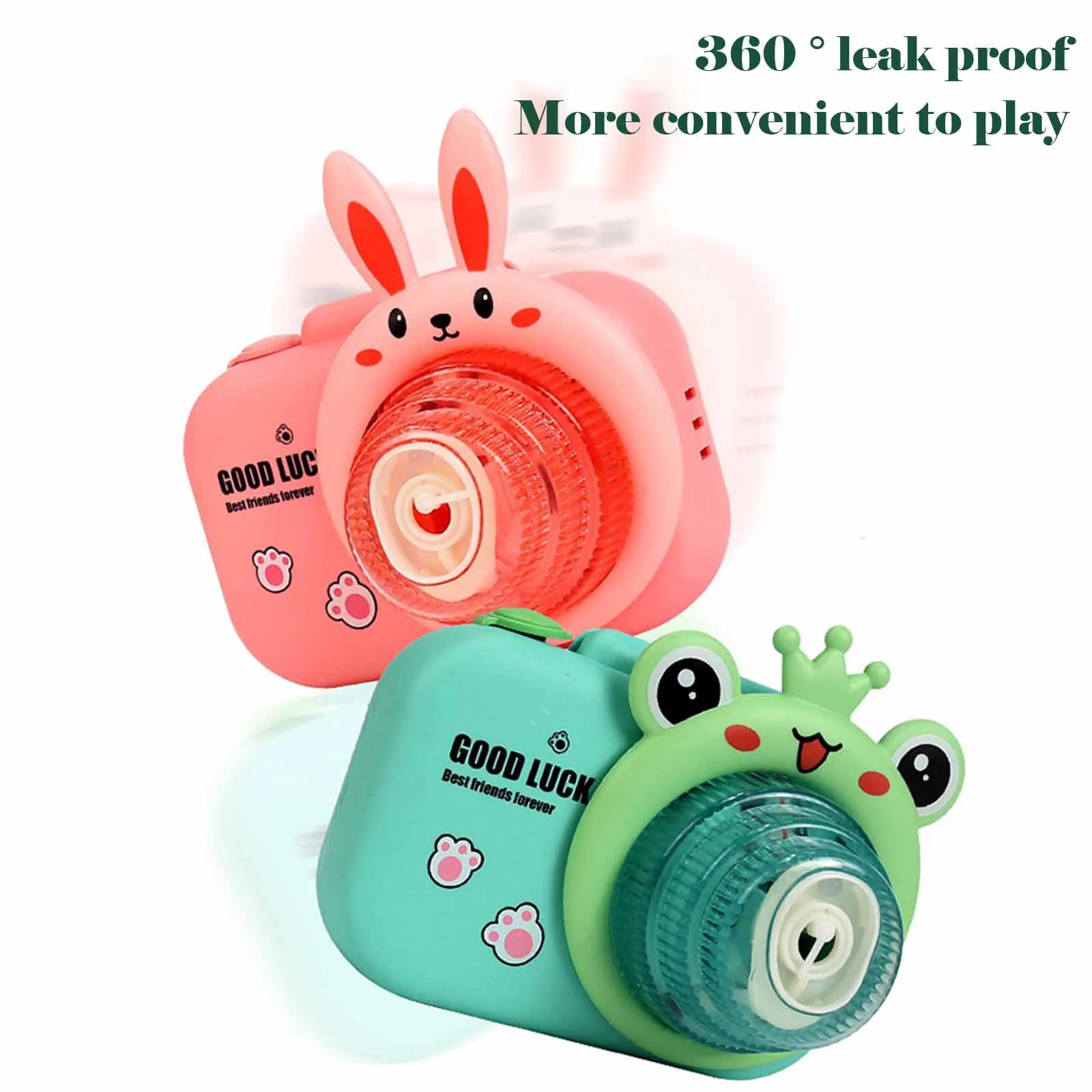 

2021 toy new so hotCartoon Animals Bubble Machine Light Music Automatic Bubble Blowing Camera 80MLSummer toys for kids