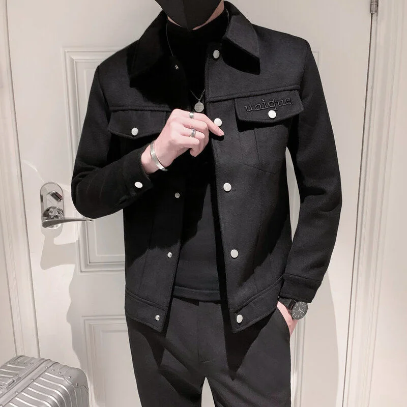 

Мужское новое шерстяное пальто, осенне-зимнее твидовое пальто