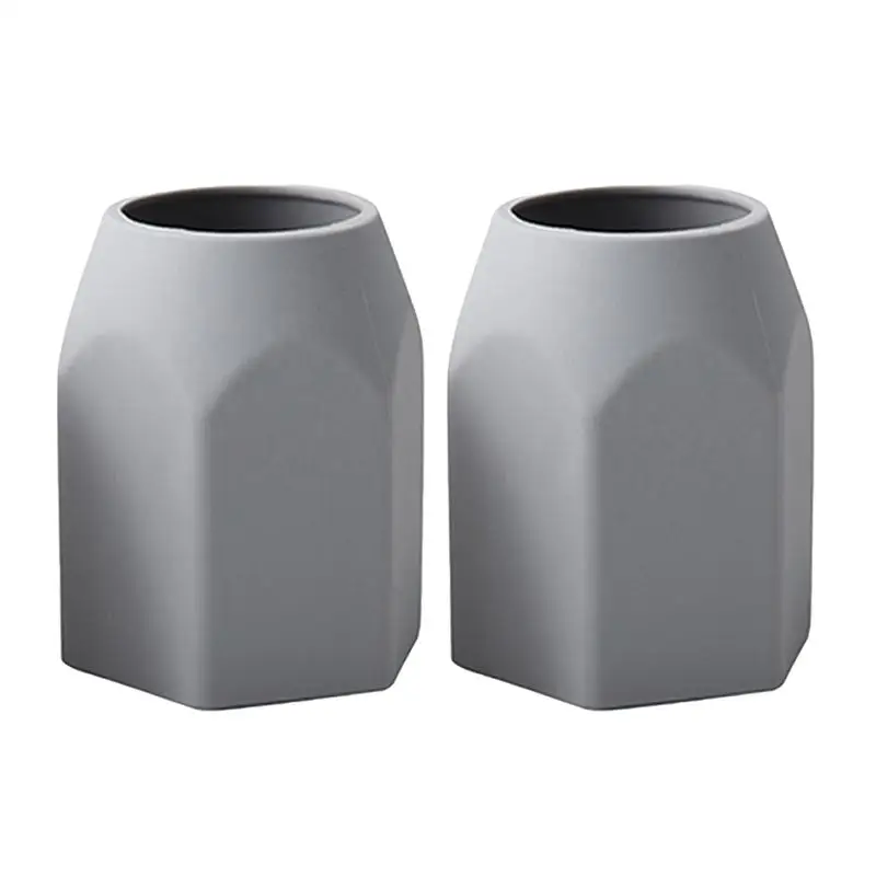 

2pcs Gray Pen Holders Desktop Storage Silicone Pen Holder for Writing Desk