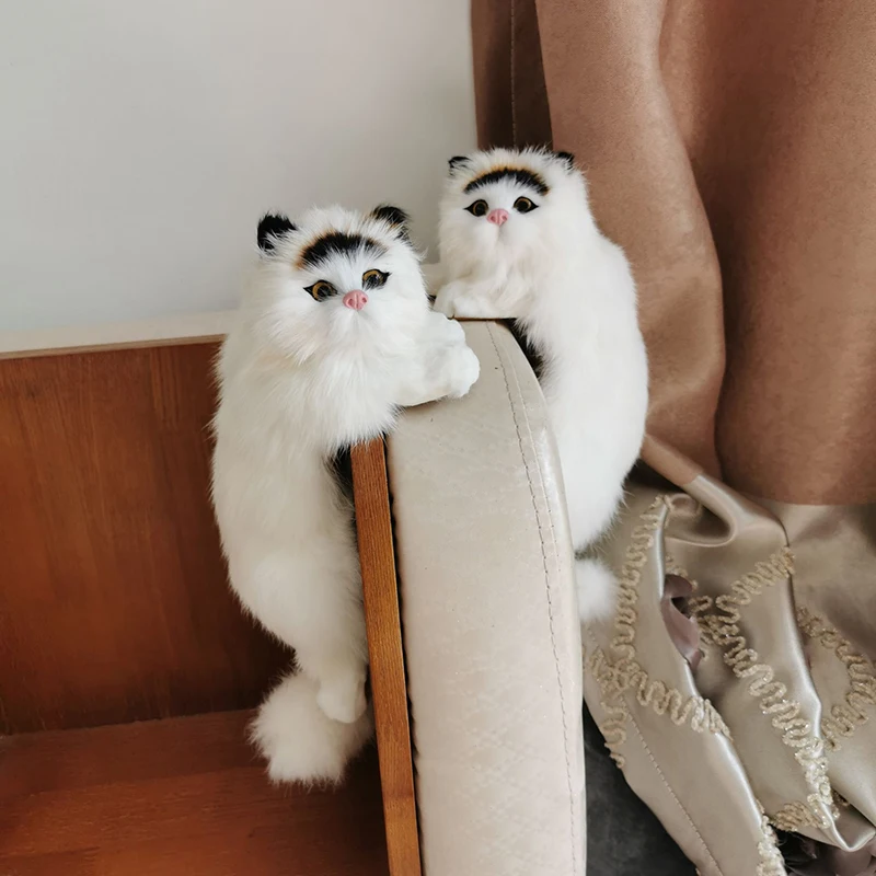 

Simulation Cat Art Ornaments Figurine Desk Tv Hanging Toys Statue Decor Crafts Cat Model Decoration Mini Cute Plush Cat Toys