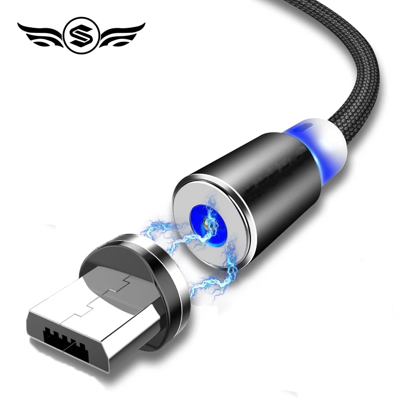 Магнитный USB кабель 1 м зарядный USB кабель Магнитный зарядный Micro USB кабель для мобильного телефона USB шнур