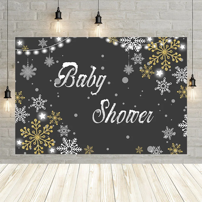 

Avezano Зимние Baby Shower фон для фотосъемки с изображением снежинок и с узором в горошек для новорожденных на день рождения вечерние фон для фотос...