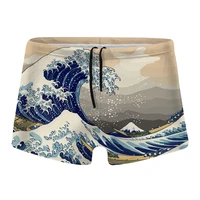 2022 summer swimwear men swimming trunks boy swimsuit kanagawa surfing shorts surf swimwear wave pattern boxer shorts