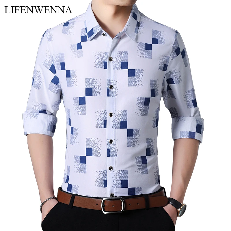 Рубашка LIFENWENNA в клетку мужская мода новинка 2022 осенняя Повседневная рубашка с