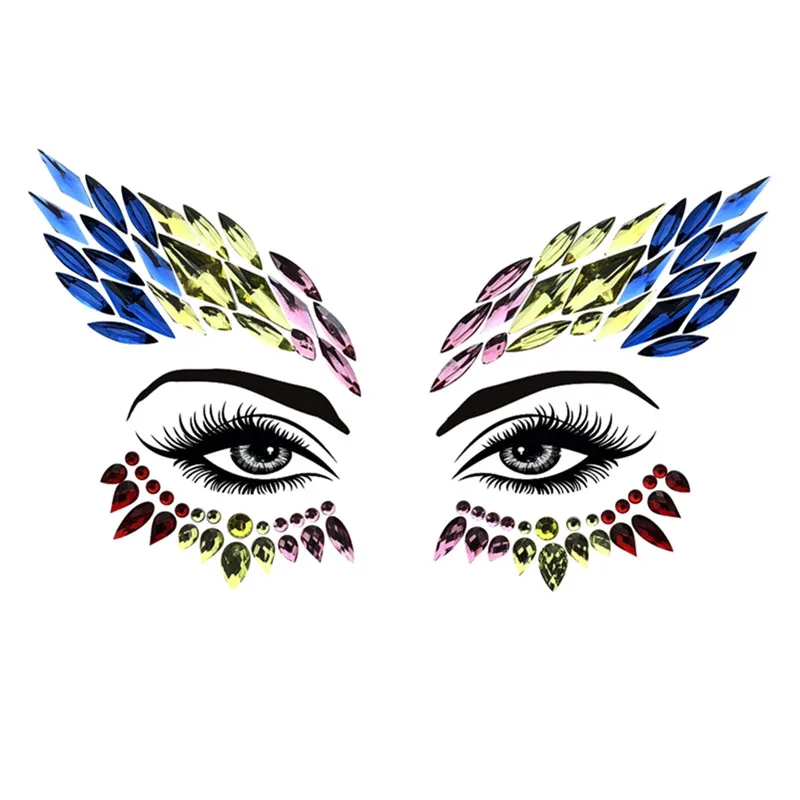 1 лист хрустальные 3d наклейки для лица и глаз|Наборы макияжа| |