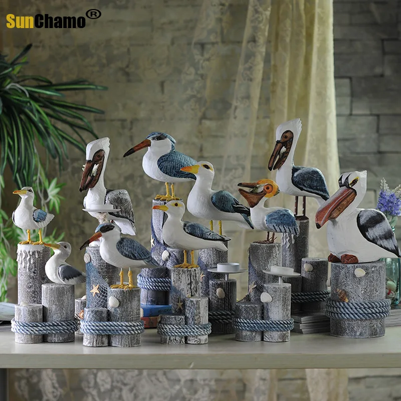 Птица с резьбой по дереву классические Креативные украшения для домашнего