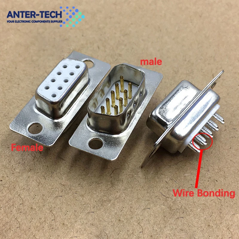 10 шт./лот разъем последовательного порта RS232 DB9 гнездо и штекер/штекер 9-контактный