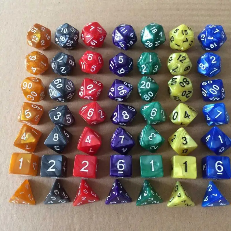 

7 шт./компл. игра Multi по бокам кости Цветные Кубики для игры в мяч для TRPG игра для влюбленных, для вечеринок, для вечеринок TRPG геймер