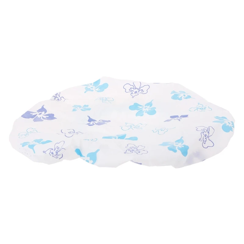 

Waterproof Shower Cap Bath Plastic Hat Elastic Bathing Hair Headwear Lady Salon
