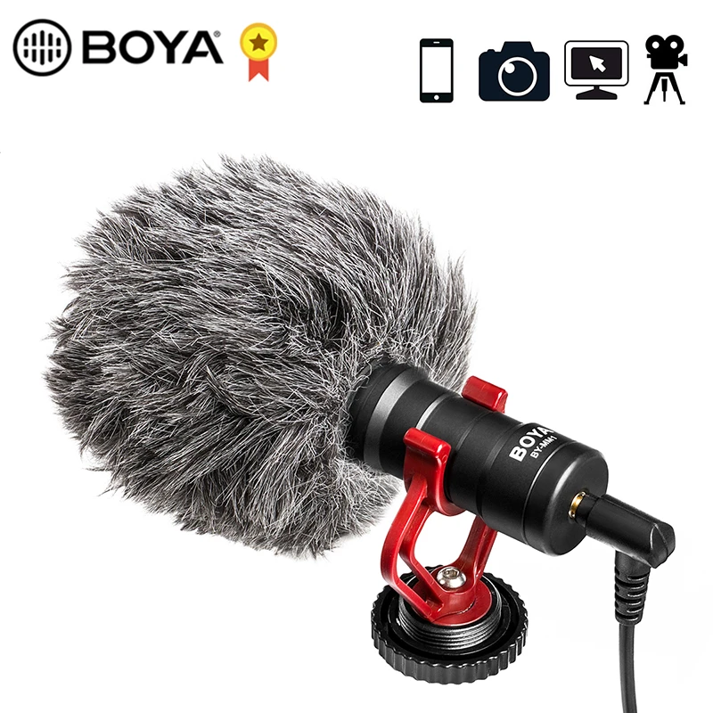 Кардиоидный мини микрофон BOYA металлический конденсаторный для iPhone смартфонов