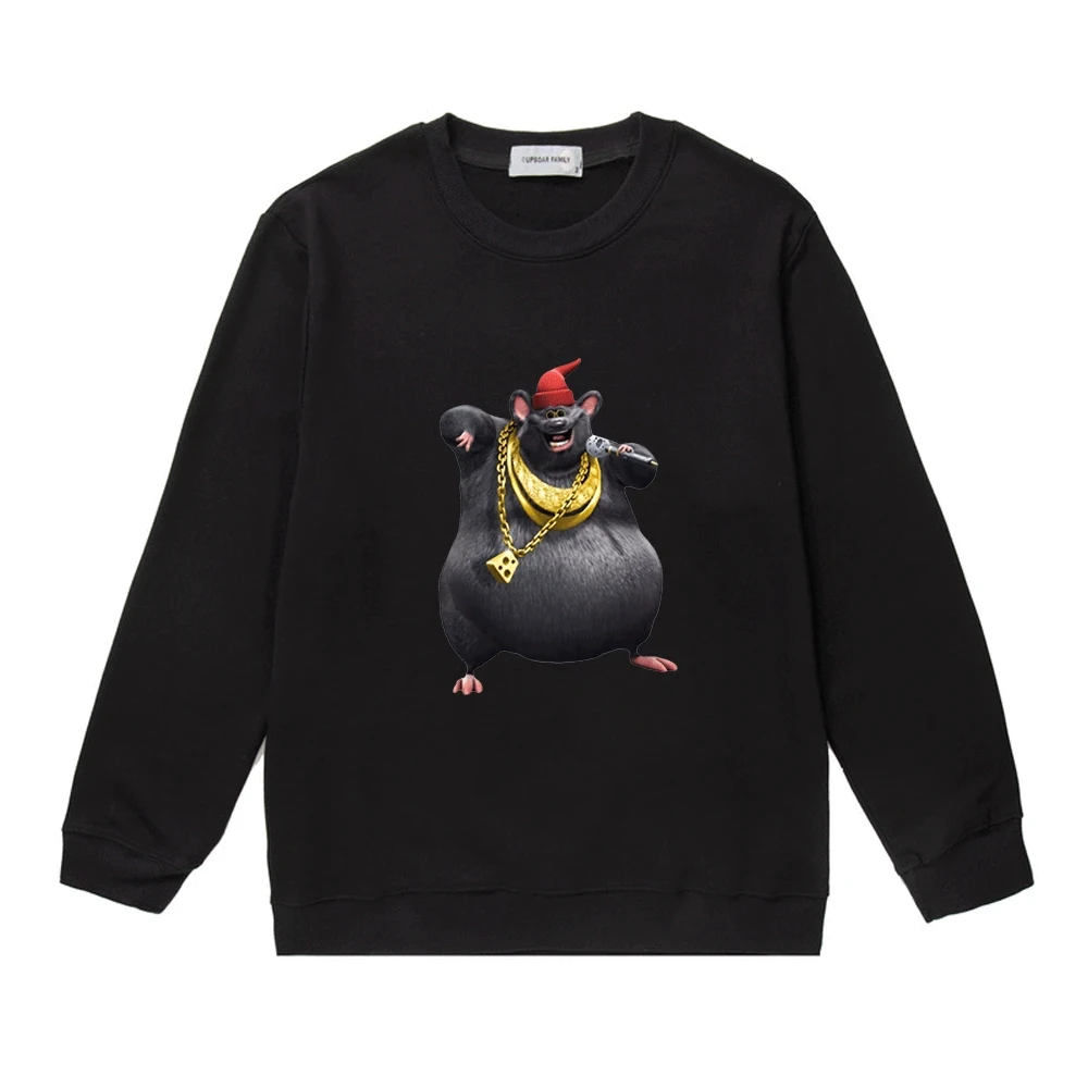 

Biggie Cheese Funny Cartoon Print Pattern Sweatshirt Men Women 2021 New Popular Round Neck Pullover Autumn Fleece Sweater Man