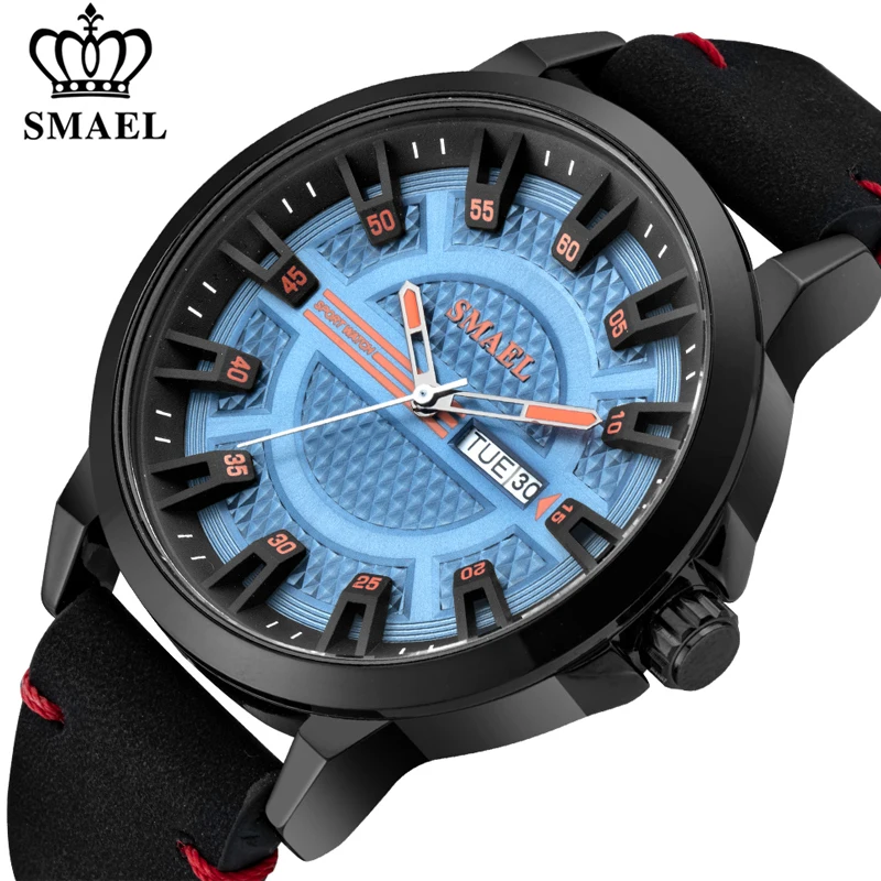 Часы SMAEL мужские наручные кварцевые роскошные брендовые водонепроницаемые