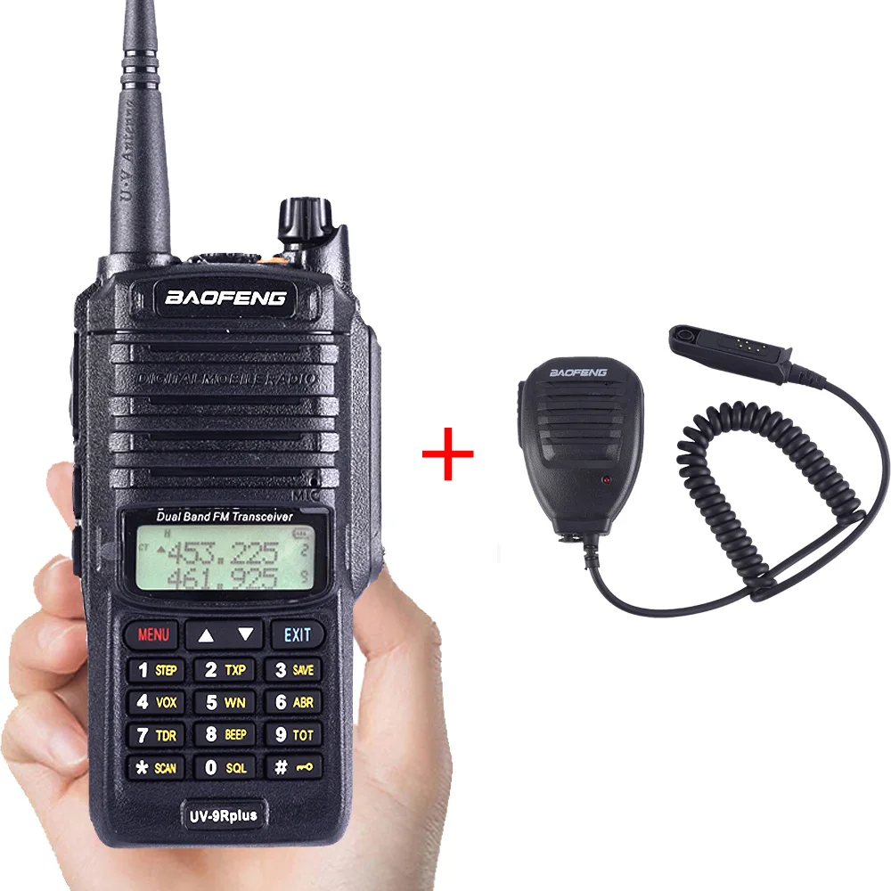 UV-9RP-mic Baofeng UV-9R plus высокая мощность обновление водонепроницаемый IP67 walkie talkie 10 Вт для двухсторонней радиосвязи дальность 10 км 4500 мАч UV 9R plus - Цвет: UV-9RP-mic