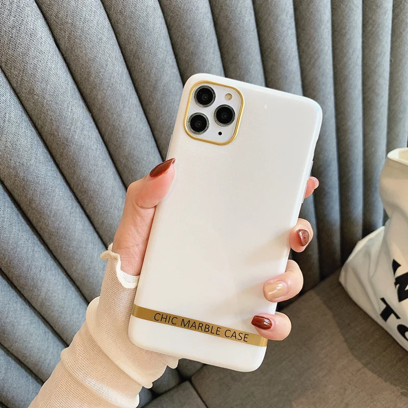 Блестящий чехол для телефона iphone 11 7 8 plus 6 s 11Pro xs max xr x жемчужно-белый шикарный