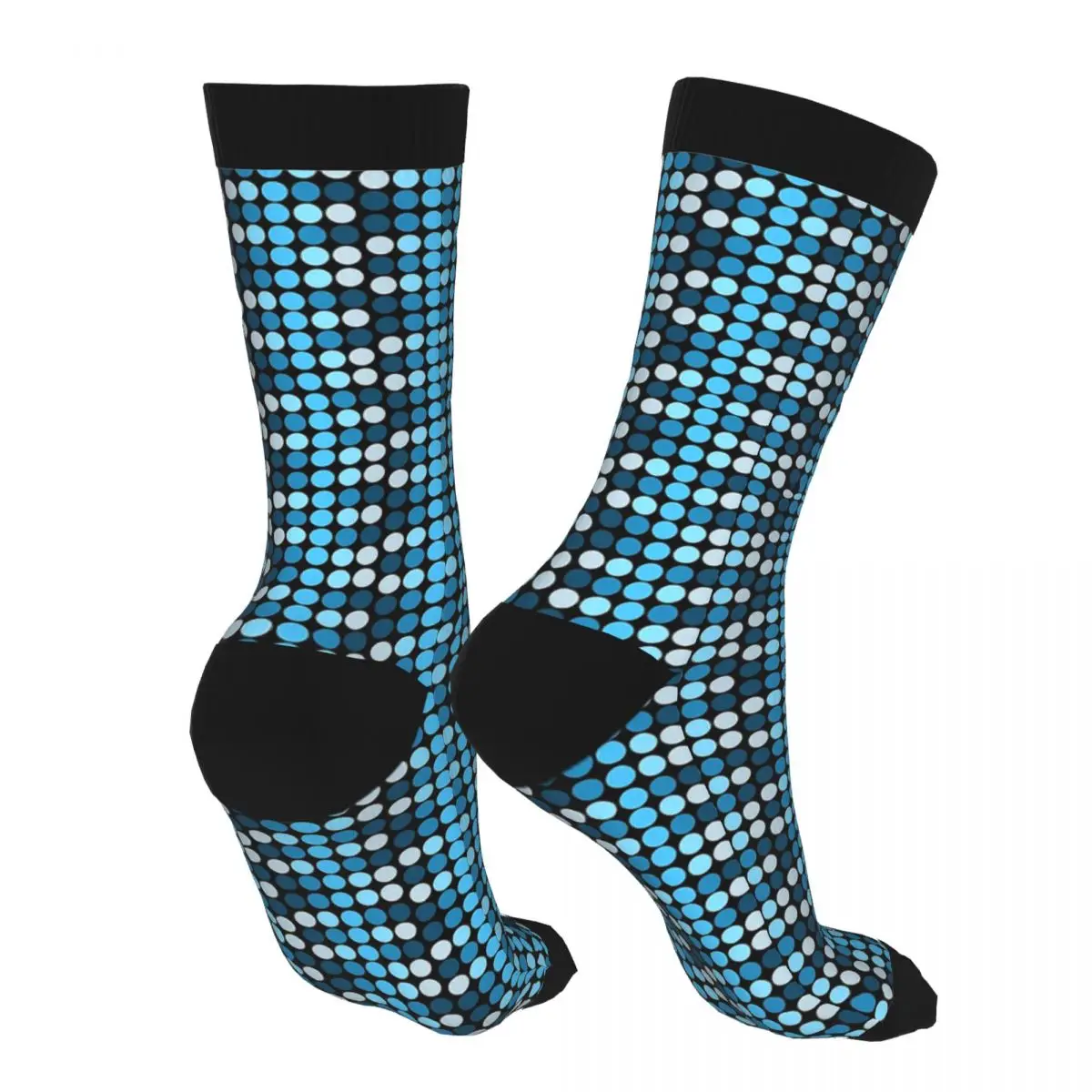 Мужские синие круглые носки 90% полиэстер креативные плотные абстрактные модные
