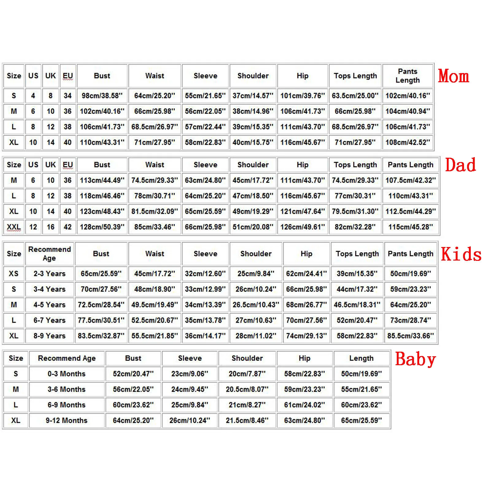 

baby Christmas Women Mommy Printed Top+Pants Xmas Family Matching Pajamas Set New year's costumes family matching clothes