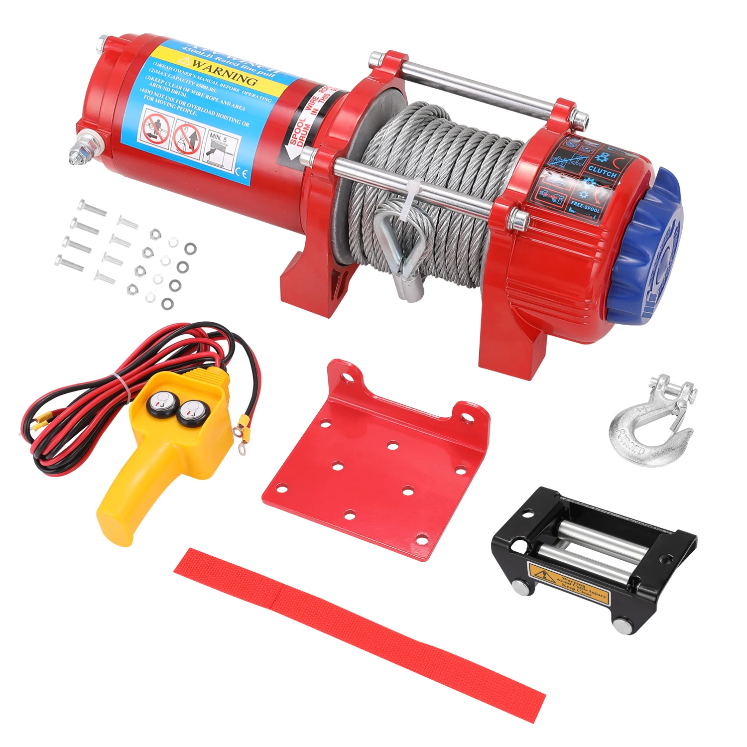 

Car Recovery Electric ATV Trailer Truck Winch W/ 4500lb Rated Line Pull 10m Stainless Steel Cable Adopts Quality Motor Low Noise
