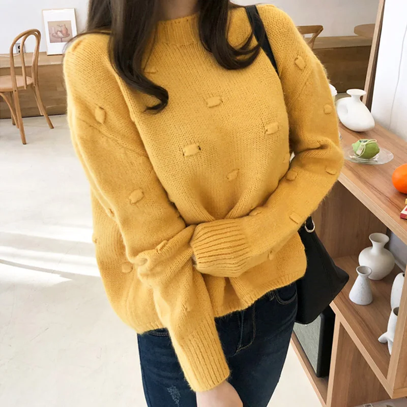BGTEEVER Casual Loose O-neck Autumn Winter Oversize Sweater Women Warm Chic Pullovers Jumpers Female Knitted Sweaters 2019 | Женская