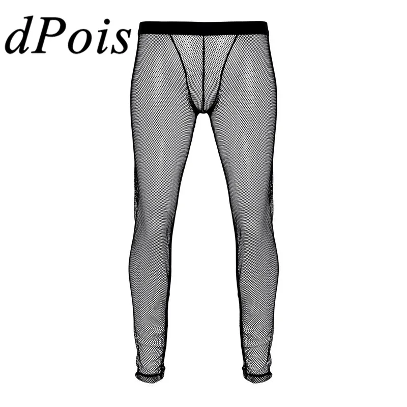 Брюки мужские прозрачные в сеточку пикантное нижнее белье для дома штаны отдыха