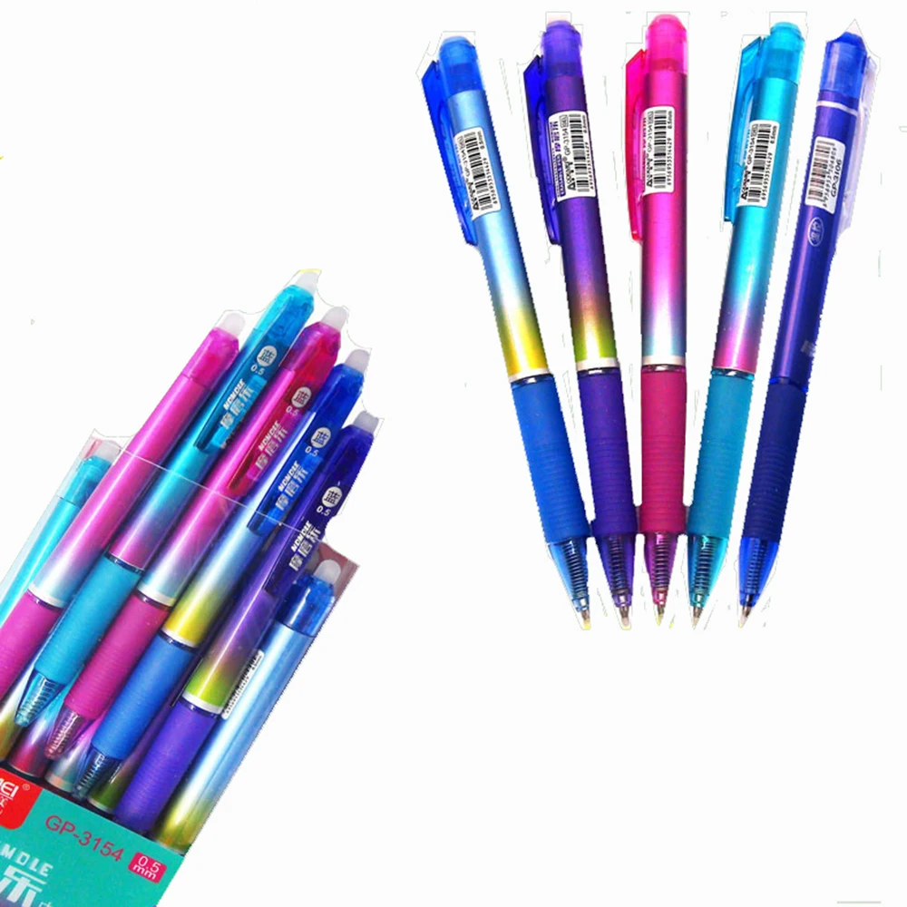 4 шт./компл. 0 5 мм со стирающимися чернилами гелевая ручка Радуга Цвет Magic нажата с