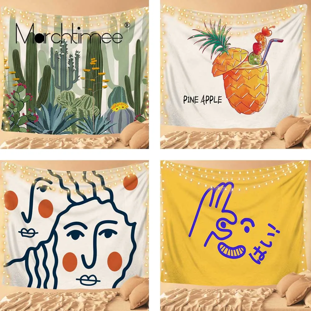 Настенный гобелен Простой настенный с изображением влюбленных ананасов