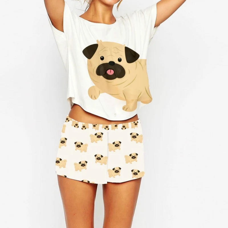 Женская пижама с принтом корги комплект из 2 предметов Женский дизайнерский