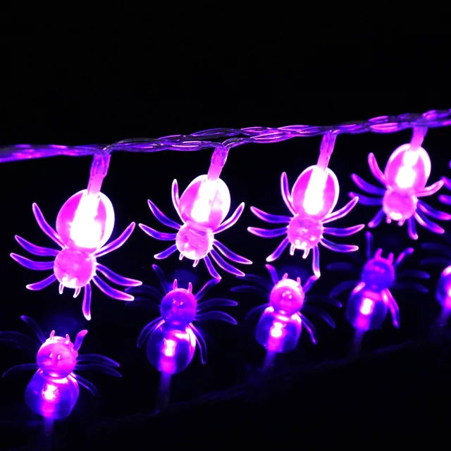 purple 4 м 40 светодиодный светильник на Хэллоуин в стиле паука, праздничный светильник ing для спальни, гостиной, декор для Хэллоуина, атмосферный светильник s - Испускаемый цвет: purple