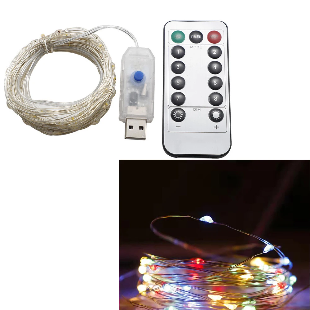 

Светодиодная гирлянда VEVEOO медная проволока теплый свет 2м/3м/4м/5м USB