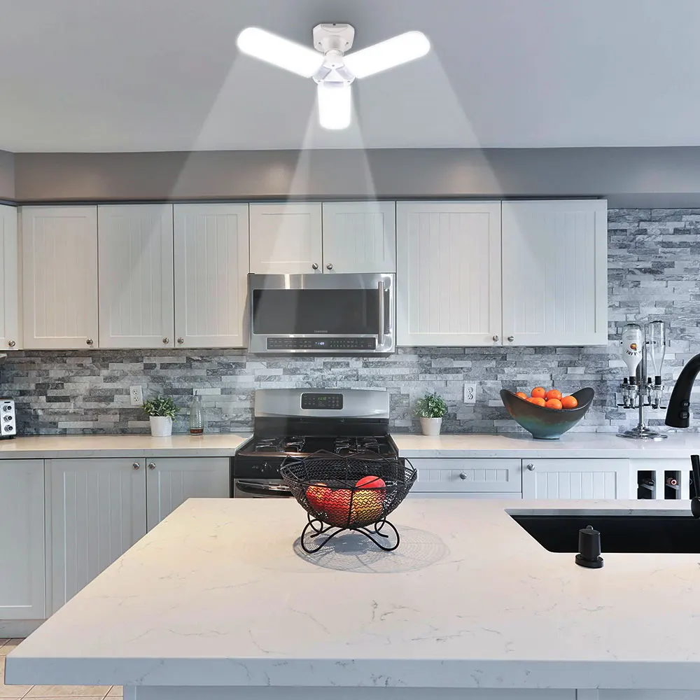 4-листная Светодиодная лампа E27 потолочные светильники с суперяркостью 45 Вт 60