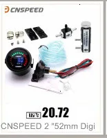 CNSPEED " 52 мм автомобиль Дым Лен Turbo Boost Gauge PSI/in. Hg с автоматическим регулируемым контроллером Boost Kit 1-30 PSI