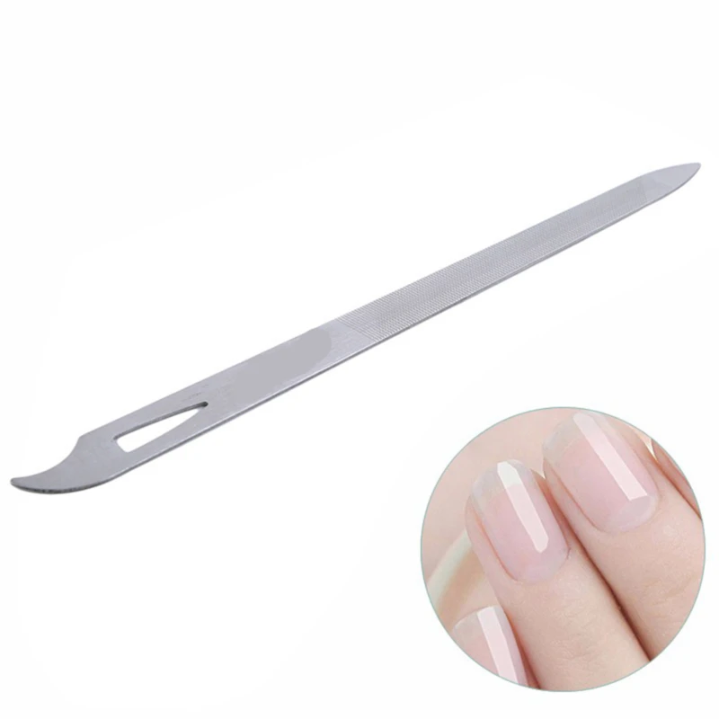

Пилка для дизайна ногтей, нержавеющая сталь, двусторонний буфер, шлифовальный инструмент для удаления кутикулы пальцами, лак, акриловый гель, инструменты для маникюра и педикюра