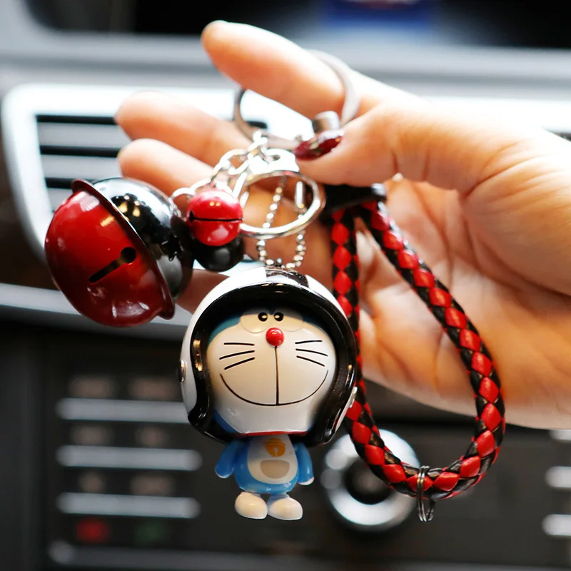 

Creative Cute Doraemon Keychains Cartoon Lovely Helmet Doraemon Cat Car Key Chain Children Bag Pendant Keyring Lovers Gifts